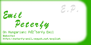 emil peterfy business card